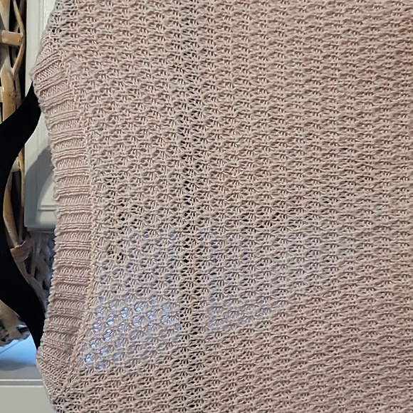 Moral Fiber Pullover Sweater Women's 3X Pink Open Knit Long Sleeve Light Y2K - Picture 7 of 11